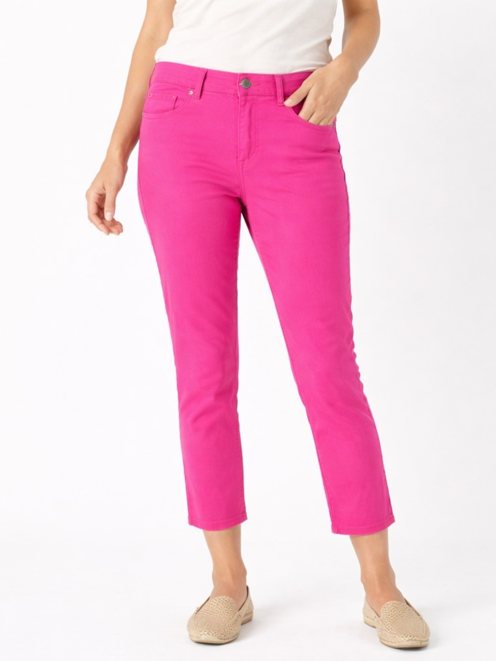 Coldwater Creek Pink Ankle Straight Leg Jeans Womens Size 10